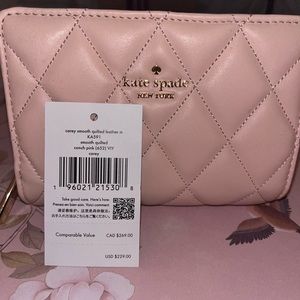 Carey Smooth Quilted Leather Kate Spade wallet ♠️